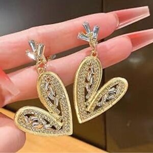 Romantic Silver and Gold Filigree Heart Earrings